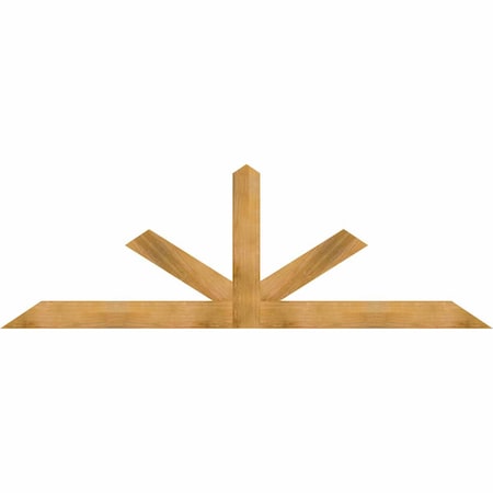 Ekena Millwork Saratoga Rough Sawn Timber Gable Bracket, Western Red Cedar, 108"W x 36"H x 2"D x 6"F, 8/12 Pitch GBW108X36X0206SAR00RWR